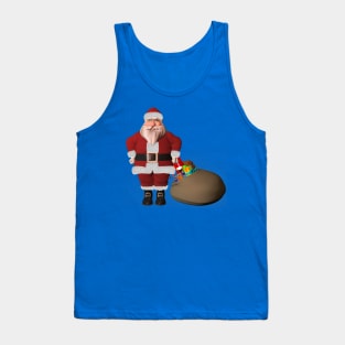 Merry Christmas Santa With Big Gift Bag Tank Top